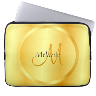 Glamour Imitate Gold Elegante Moderne Monogram Laptopschutzhülle