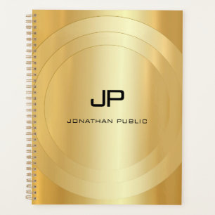 Glamour Imitate Gold Monogram Template Custom Planer
