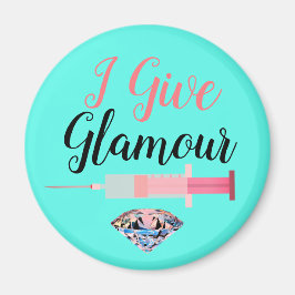 Glamour Krankenschwester erschossen aquamarin rosa Magnet