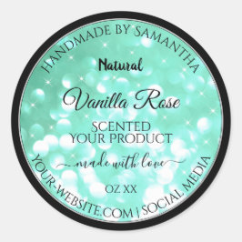 Glamour-Labels für Aquamarine Glitzer-Produktverpa Runder Aufkleber