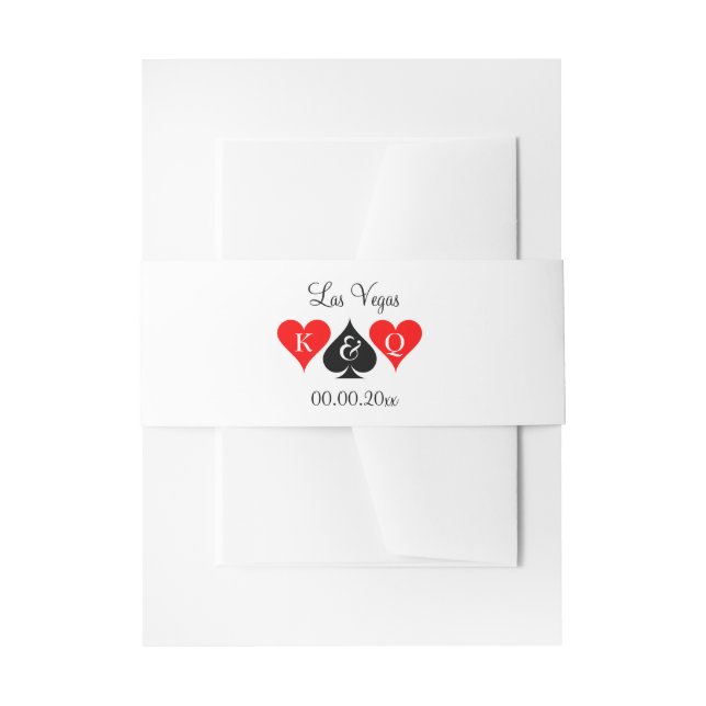 Glamour Las Vegas Hochzeit Poker Thema Einladungsbanderole (Vorderseite Beispiel)