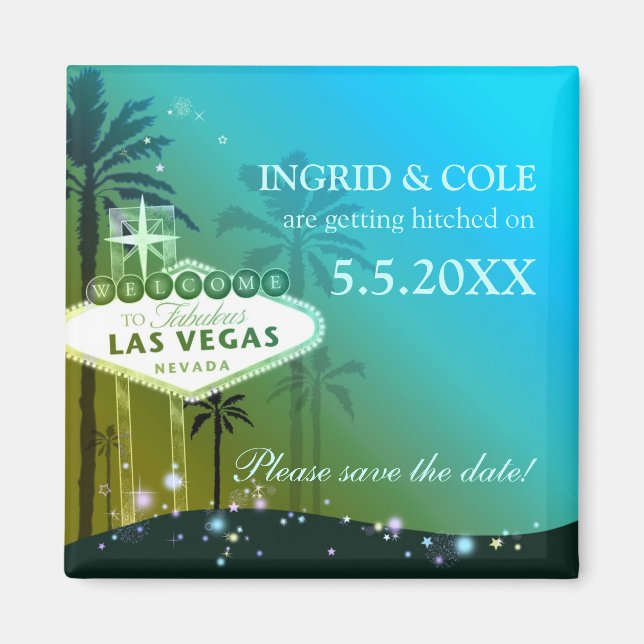 Glamour Las Vegas Wedding Save the Date Magnet (Vorne)