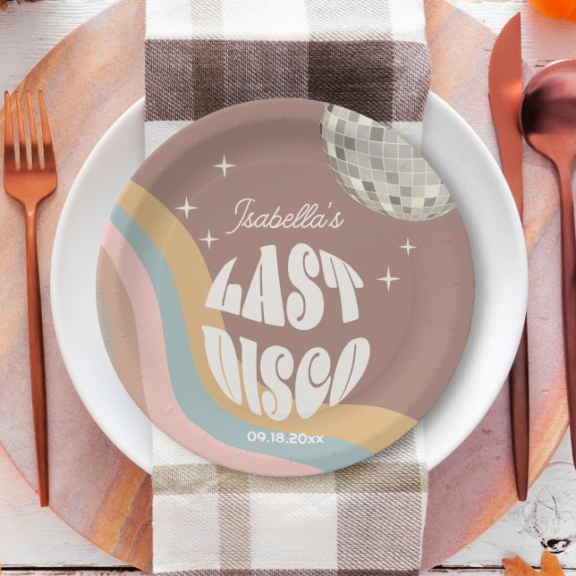 Glamour Last Disco Retro 70er Groovy Bachelorette Pappteller (Von Creator hochgeladen)