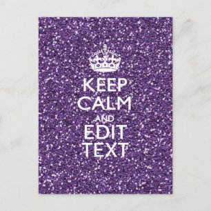 Glamour Lila Behielt Ruhe Personalisiert Postkarte