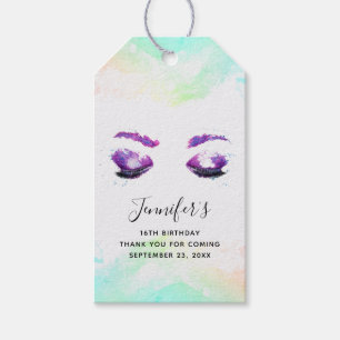 Glamour Lila Eyes & Brows Aquarell Vielen Dank Geschenkanhänger