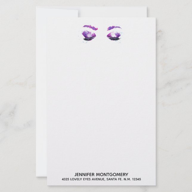 Glamour Lila Eyes & Brows Wasserfarbe (Vorderseite)