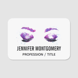 Glamour Lila Eyes & Brows Wasserfarbe Namensschild