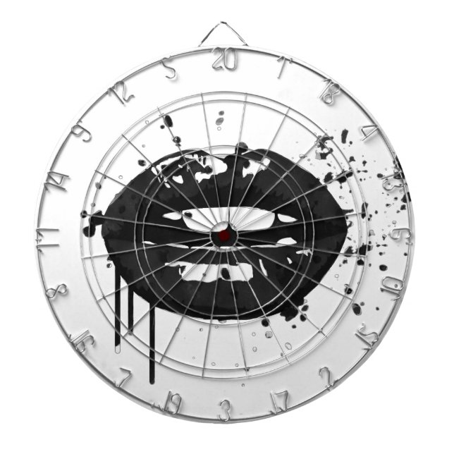 Glamour-Lippen-Abbildung in Schwarzweiß Dartscheibe (vorne)