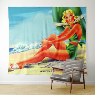 Glamour-Mädchen der 40er Jahre Wandteppich