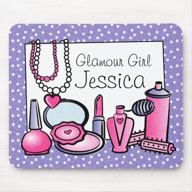 Glamour-Mädchen-Geburtstag (Palladium) Mousepad (Vorne)