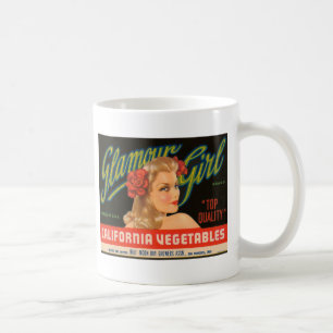 Glamour-Mädchen-Kalifornien-Gemüse-Vintage Anzei Tasse
