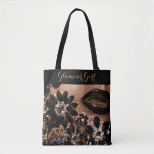Glamour-Mädchen-Lippenstift u. Blumenjuwelen
