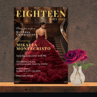 Glamour Magazine Style 18. Geburtstag Einladung