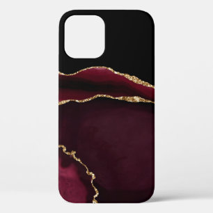 Glamour Marmor Agate Chic Black Lila Gold Case-Mate iPhone Hülle