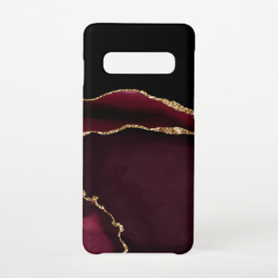 Glamour Marmor Agate Chic Black Lila Gold Samsung Galaxy S10 Hülle