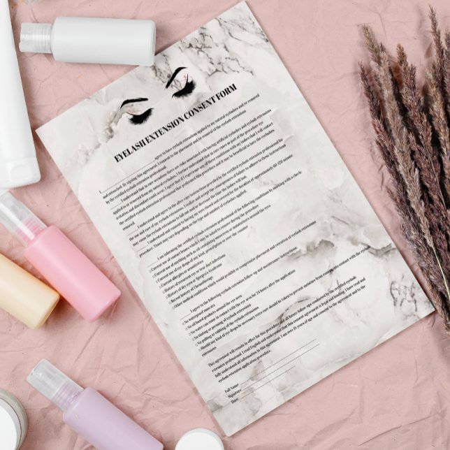 Glamour marmoriertes EYELASH EXTENSION CONSENT FOR Flyer (Von Creator hochgeladen)