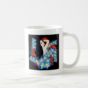 Glamour Model in Poppy Blume bed, ART by LeahG Kaffeetasse