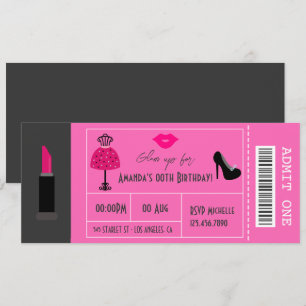 Glamour-Modenschau-Party-Night Mädchen-Ticket Einladung