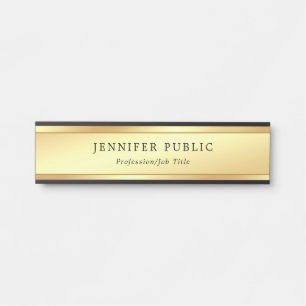 Glamour Modernes Gold Look Template ausgefeilt Türschild