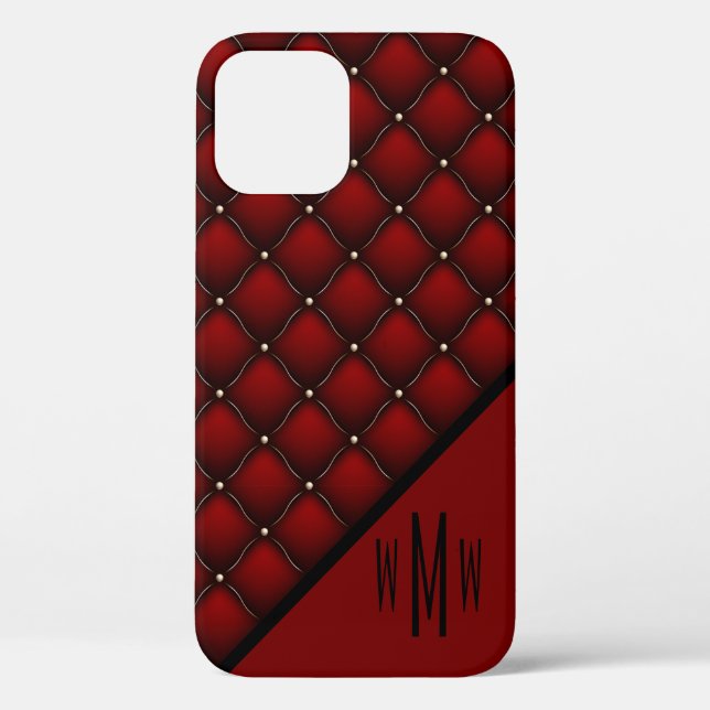 Glamour Monogram Red Quilt Pattern Print Case-Mate iPhone Hülle (Rückseite)