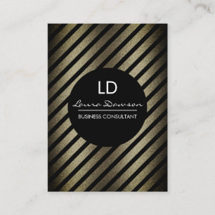 Glamour Monogramm Kreis und Streifen Visitenkarte