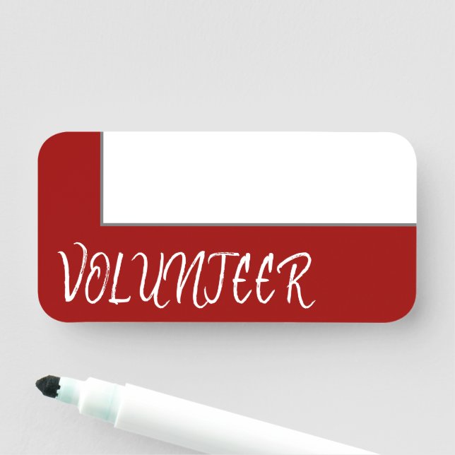 Glamour Name Tag "VOLUNTEER" Namensschild (Beispiel)