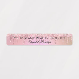 Glamour Niedlich Pink Glitzer Tropfen Schönheitspr Etiketten
