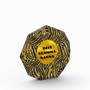 Glamour Oma Gold Black Animal Print Glam ma Fotoblock