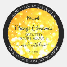 Glamour Orange Sparkling Glitzer Product Labels