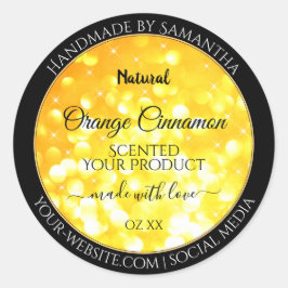 Glamour Orange Sparkling Glitzer Product Labels Runder Aufkleber