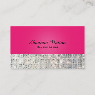 Glamour Pailletten Glitter Hot Pink Glam Visitenka Visitenkarte