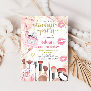 Glamour Party Glitz Glam Wellness-Center Girl Make Einladung