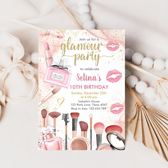 Glamour Party Glitz Glam Wellness-Center Girl Make Einladung (Von Creator hochgeladen)