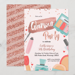 Glamour Party Rose Gold Einladung