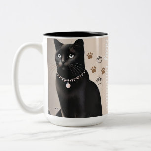 Glamour Paws Design Tasse Schwarze Katze