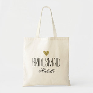 Glamour PersonalizedBridesmaid Glitzer Heart Bag Tragetasche