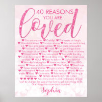 Glamour Pink 40. Geburtstag 40 Gründe warum