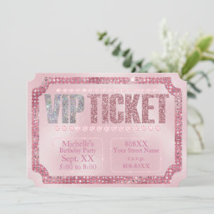 Glamour Pink Diamonds VIP Ticket Einladung