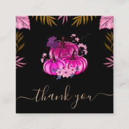 Glamour Pink Pumpkin Erntedank Danke Niedlich Quadratische Visitenkarte