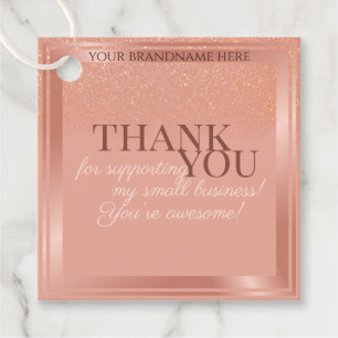 Glamour Pink und Rose Gold Packung Vielen Dank Geschenkanhänger