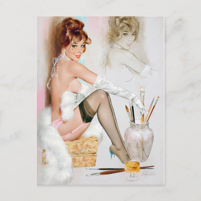 Glamour Pinup Postkarte (Vorderseite)