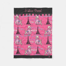 Glamour Poodle in Paris auf Rosa (Personalisiert)