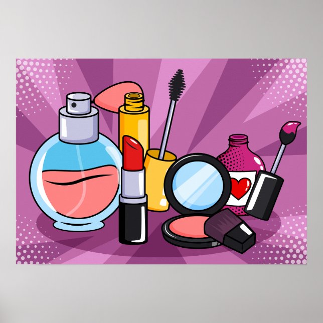 Glamour Pop Art Makeup\Cosmetics Collection Poster (Vorne)