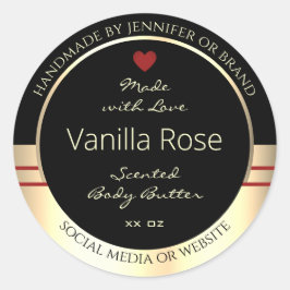 Glamour Produktverpackungsetiketten Schwarz und Go Runder Aufkleber