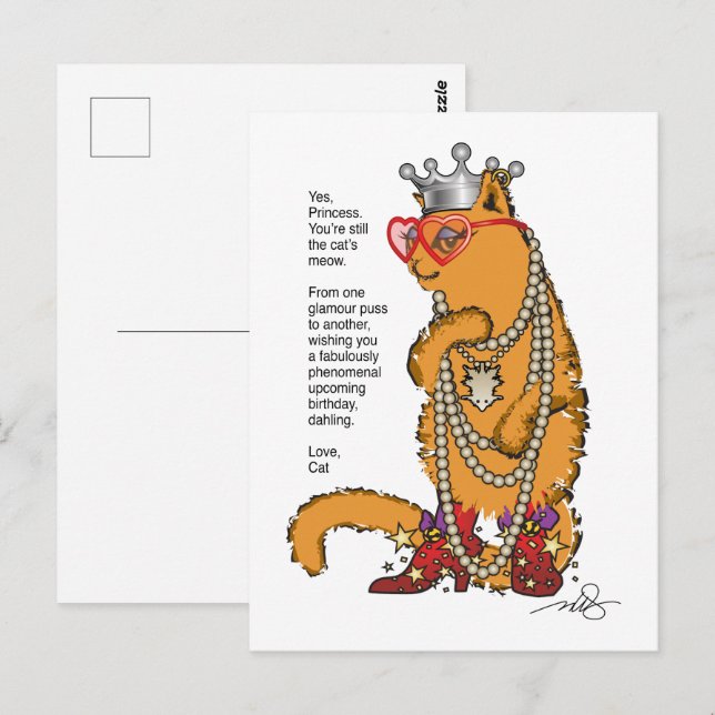 Glamour Puss Postkarte (Vorne/Hinten)