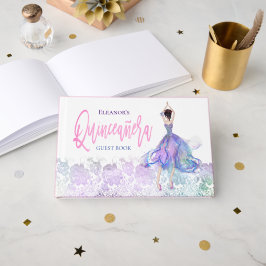 Glamour Quinceanera Pink Dancing Girl Name Datum Gästebuch