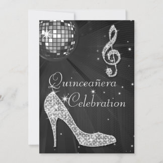 Glamour Quinceñera Diskothek Ball und Sparkone Hee Einladung