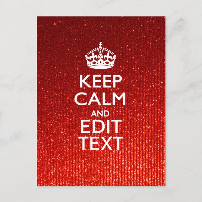 Glamour Red Festive Personalisiert Behaltend Ruhe Postkarte (Vorderseite)