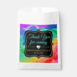 Glamour Regenbogen Alkohol Tinte Agate Sweet 16 Geschenktütchen