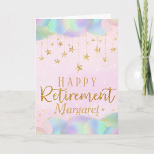 Glamour Retirement Gold Glitzer Karte